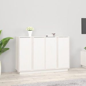 vidaXL Servantă, alb, 120x35x80 cm, lemn masiv de pin imagine