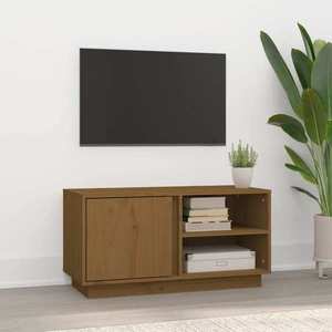 vidaXL Comodă TV, maro miere, 80x35x40, 5 cm, lemn masiv de pin imagine