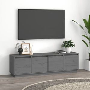vidaXL Comodă TV, gri, 156x37x45 cm, lemn masiv de pin imagine
