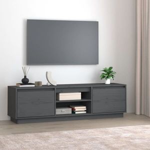 vidaXL Comodă TV, gri, 140x35x40 cm, lemn masiv de pin imagine