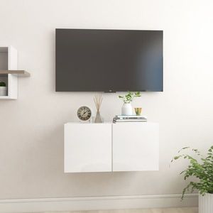 vidaXL Dulap TV montaj pe perete, alb extralucios, 60x30x30 cm imagine
