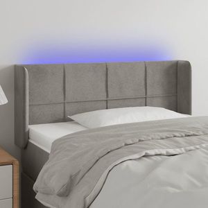 vidaXL Tăblie de pat cu LED, gri deschis, 83x16x78/88 cm, catifea imagine