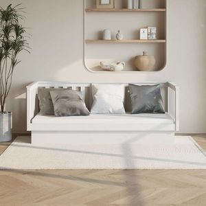 vidaXL Pat de zi, alb, 90x190 cm, lemn masiv de pin imagine