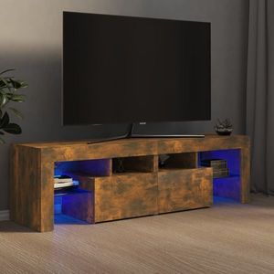 vidaXL Comodă TV cu lumini LED, stejar fumuriu 140x36, 5x40 cm imagine