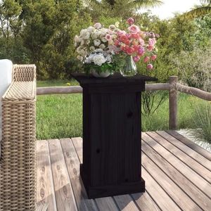 vidaXL Suport pentru flori, negru, 40x40x60 cm, lemn masiv de pin imagine