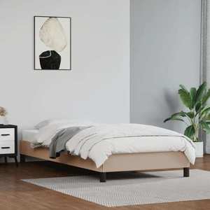 vidaXL Cadru de pat, cappuccino, 80x200 cm, piele ecologică imagine