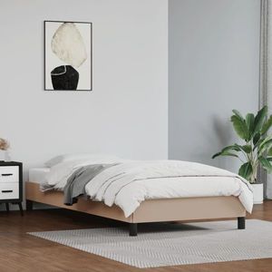 vidaXL Cadru de pat, cappuccino, 90x200 cm, piele ecologică imagine