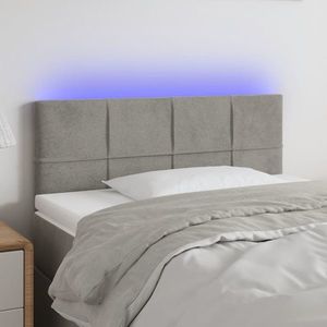 vidaXL Tăblie de pat cu LED, gri deschis, 80x5x78/88 cm, catifea imagine
