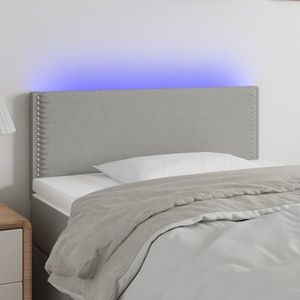 vidaXL Tăblie de pat cu LED, gri deschis, 80x5x78/88 cm, textil imagine