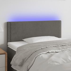 vidaXL Tăblie de pat cu LED, gri închis, 80x5x78/88 cm, catifea imagine