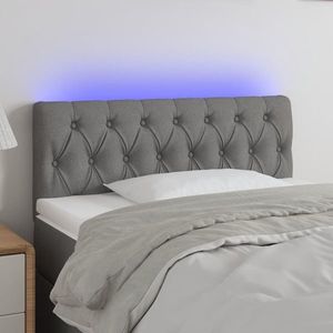 vidaXL Tăblie de pat cu LED, gri închis, 90x7x78/88 cm, textil imagine