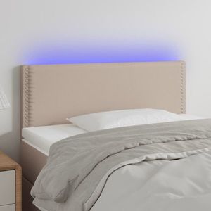 vidaXL Tăblie de pat cu LED cappuccino 100x5x78/88 cm piele ecologică imagine