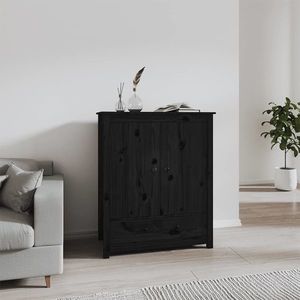 vidaXL Servantă, negru, 83x41, 5x100 cm, lemn masiv de pin imagine