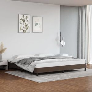 vidaXL Cadru de pat, maro, 200x200 cm, piele ecologică imagine