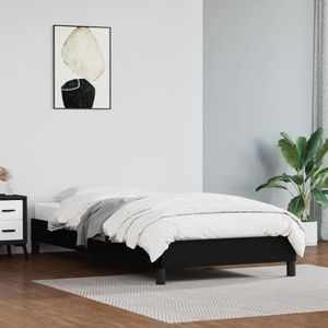 vidaXL Cadru de pat, negru, 100x200 cm, piele ecologică imagine