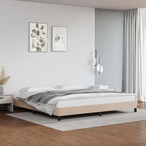 vidaXL Cadru de pat, cappuccino, 200x200 cm, piele ecologică imagine