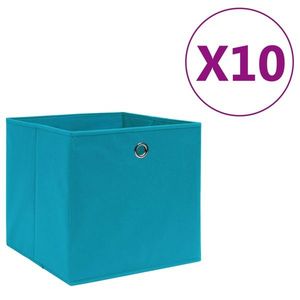 vidaXL Cutii depozitare 10 buc. albastru, 28x28x28 cm textil nețesut imagine