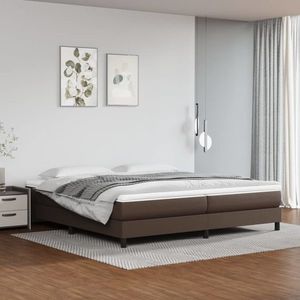 vidaXL Cadru de pat, maro, 200x200 cm, piele ecologică imagine