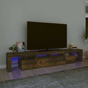 vidaXL Comodă TV cu lumini LED, stejar fumuriu, 230x36, 5x40cm imagine