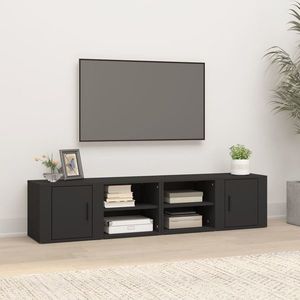 vidaXL Comode TV, 2 buc., negru, 80x31, 5x36 cm, lemn prelucrat imagine