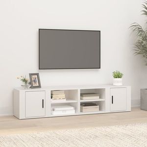 vidaXL Comode TV, 2 buc., alb, 80x31, 5x36 cm, lemn prelucrat imagine
