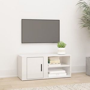 vidaXL Comodă TV, alb extralucios, 80x31, 5x36 cm, lemn prelucrat imagine
