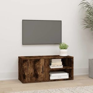 vidaXL Comodă TV, stejar fumuriu, 80x31, 5x36 cm, lemn prelucrat imagine