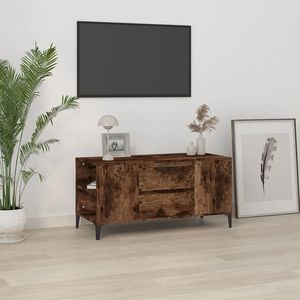 vidaXL Comodă TV, stejar fumuriu, 102x44, 5x50 cm, lemn prelucrat imagine