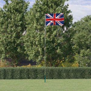 vidaXL Steag Marea Britanie și stâlp din aluminiu, 5, 55 m imagine