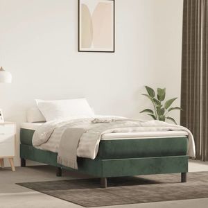 vidaXL Saltea de pat cu arcuri, verde închis, 100x200x20 cm, catifea imagine