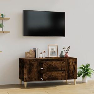 vidaXL Comodă TV, stejar fumuriu, 102x44, 5x50 cm, lemn prelucrat imagine