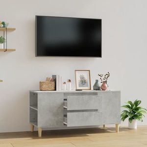 vidaXL Comodă TV, gri beton, 102x44, 5x50 cm, lemn prelucrat imagine