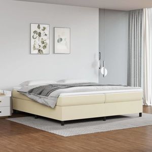 vidaXL Cadru de pat, crem, 200x200 cm, piele ecologică imagine