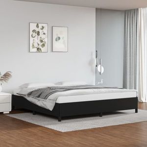 vidaXL Cadru de pat, negru, 200x200 cm, piele ecologică imagine