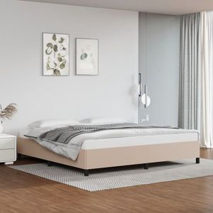 vidaXL Cadru de pat, cappuccino, 200x200 cm, piele ecologică imagine