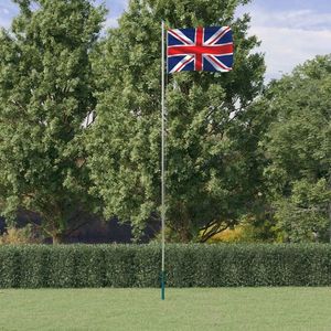 vidaXL Steag Marii Britanii și stâlp din aluminiu, 6, 23 m imagine