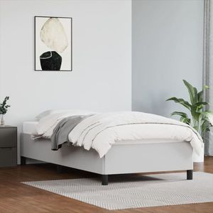 vidaXL Cadru de pat, alb, 80x200 cm, piele ecologică imagine