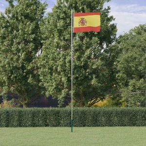 vidaXL Steag Spania și stâlp din aluminiu, 6, 23 m imagine