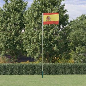 vidaXL Steag Spania și stâlp din aluminiu, 5, 55 m imagine