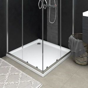 vidaXL Cădiță de duș pătrată din ABS, alb, 80x80 cm imagine