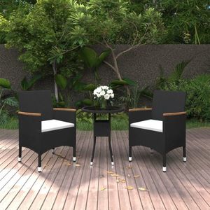 vidaXL Set mobilier de grădină, 3 piese, poliratan imagine