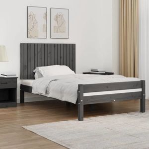 vidaXL Tăblie de pat pentru perete, gri, 108x3x60 cm, lemn masiv pin imagine