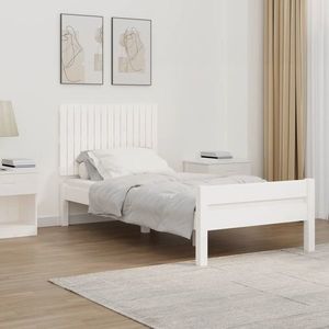 vidaXL Tăblie de pat pentru perete, alb, 95, 5x3x60 cm, lemn masiv pin imagine