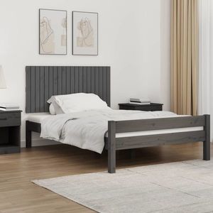 vidaXL Tăblie de pat pentru perete, gri, 127, 5x3x60 cm, lemn masiv pin imagine