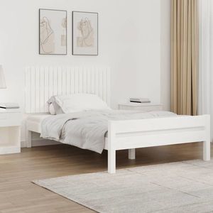 vidaXL Tăblie de pat pentru perete, alb, 127, 5x3x60 cm, lemn masiv pin imagine