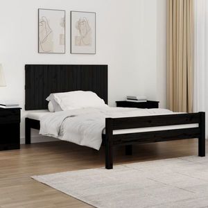 vidaXL Tăblie de pat pentru perete, negru, 127, 5x3x60 cm imagine