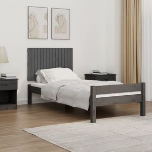 vidaXL Tăblie de pat pentru perete, gri, 95, 5x3x60 cm, lemn masiv pin imagine