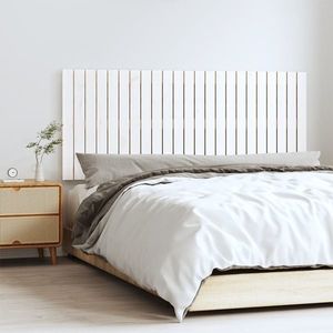 vidaXL Tăblie de pat pentru perete, alb, 147x3x60 cm, lemn masiv pin imagine