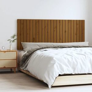 vidaXL Tăblie de pat pentru perete, maro miere, 147x3x60 cm imagine