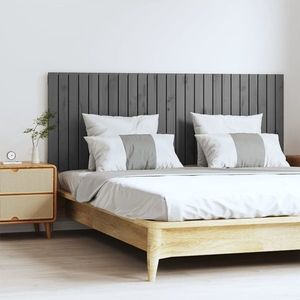 vidaXL Tăblie de pat pentru perete, gri, 159, 5x3x60 cm, lemn masiv pin imagine